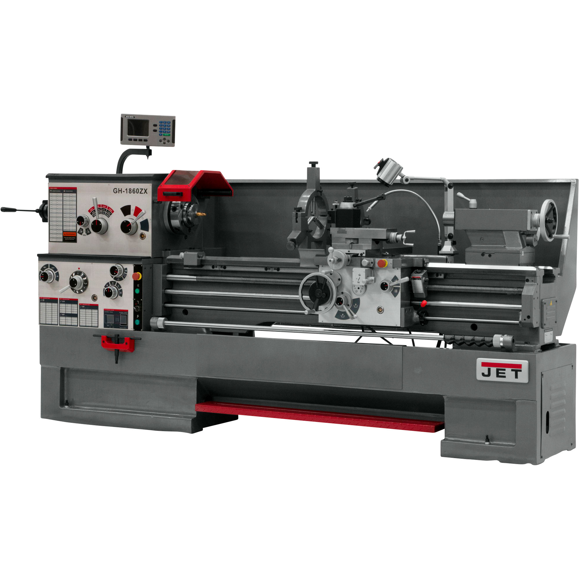 JET ZX Series  Large Spindle Bore Lathe with Acu-Rite 203 DRO, Taper Attachment and Collet Closer, 18in. x 60in., Model# GH-1860ZX/321505